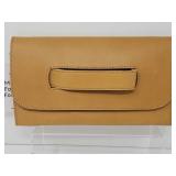 ABLE Cognac Leather Handle Clutch