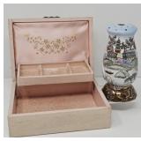 Vintage Jewelry Box and Nippon Hat Pin Holder