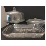 Glass Dome Cake Plate and Glass Bakeware
