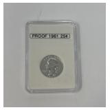 Proof 1961 Silver Washington Quarter