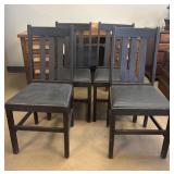 Four Oak Cushioned Chairs