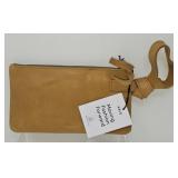 ABLE Cognac Leather Wristlet