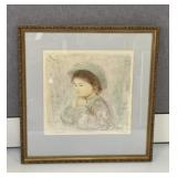 Edna Hibel, "Grace", Signed, Numbered Print