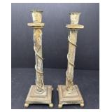 Metal Edwardian Style Candlestick Holders