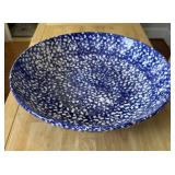 Italian Blue and White Spongeware Serving Bowl