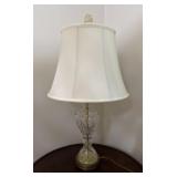 Glass and Brass Table Lamp