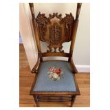 Victorian Style Armchair with Needlepoint Seat