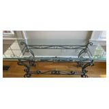 Bronzed Metal with Glass Sofa Table