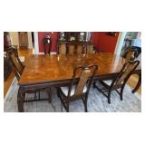 Asian Style Dining Table with Burl Wood