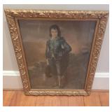 Vintage Framed Blue Boy Print