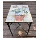 Metal and Tile Side Table