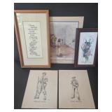 Assortment of Framed Artwork and Prints