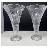 Pair of Glass Trumpet Vases