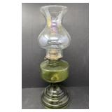 Green Glass Oil Lamp