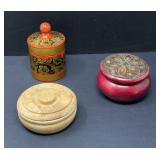 Hand Carved / Painted Trinket Boxes