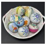 Vintage Tin Easter Eggs and Christmas Tree Balls