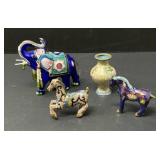 Cloisonné Elephant and Ponies