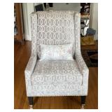 Geometric Wingback Chair with Nail Head Trim