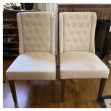 Tufted Wing Back Chairs