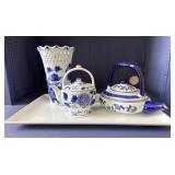 Asian Teapots and Flower Vase