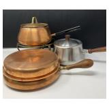 Copper Tone Fondue Pot and Pan