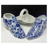 Ceramic Shoes with Braided Basket