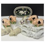Pig Theme Salt and Pepper Shakers and Tray