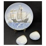 Bing & Grondahl Columbus Plate and Butter Pats