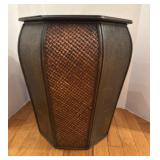 Basketweave and Metal Planter