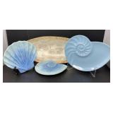 Shell Motif Plates and Bowl