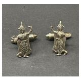 Siam Dancers Sterling Silver Cuff Links