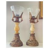 Marble with Gilt Resin Candlesticks