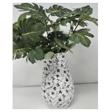 Blue and White Floral Ceramic Vase