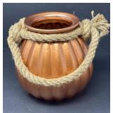 Glass Pumpkin with Rope Handle