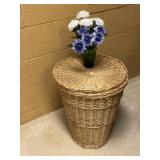 Wicker Laundry Hamper, Flower Arrangement