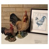 Roosters and Rooster Print