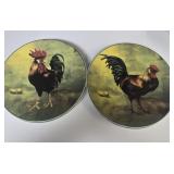 Four Rooster Plates