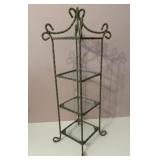 Wrought Iron Etagere with Glass Shelves