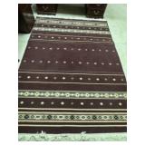 Geometric Rug, Maroon and White
