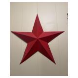 Red Metal Star Wall Decor
