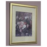 Still Life Print, Roses, Anemones and Phlox
