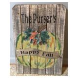 Wooden Fall Sign