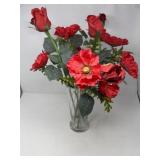 Vase with Faux Poppies