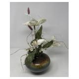Pottery Vase with Floral Arrangement
