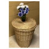 Wicker Laundry Hamper, Flower Arrangement