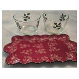 Temp-tations Platter, Indiana Glass Berry Bowls