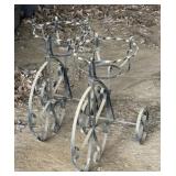 Two Metal Bicycle Plant Stands