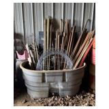Wood Handles in Watering Trough