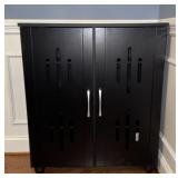 Renley 8-Pair Black Wood Shoe Storage Cabinet