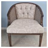 Mid-Century Modern Cane Barrel Back Chair